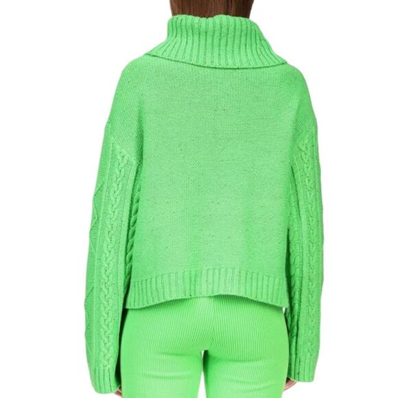 Sanctuary Mod Cable Sweater - Electric Green Size L - Picture 2 of 8